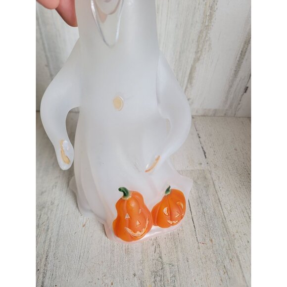 Halloween frosted ghost AS IS home decor pumpkin unique prop accessory - Picture 7 of 8